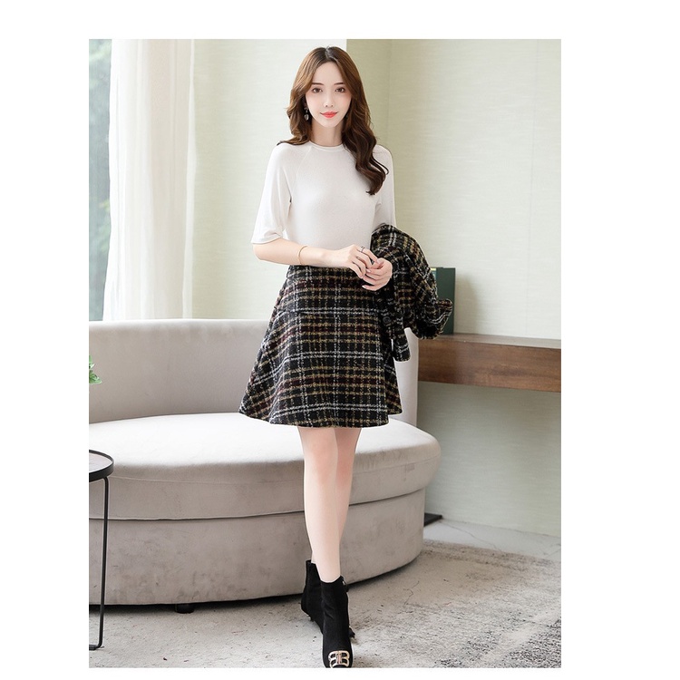 L100B7 - Set áo khoác và chân váy dạ mặc mùa đông hàng nhập - giá 1.260k