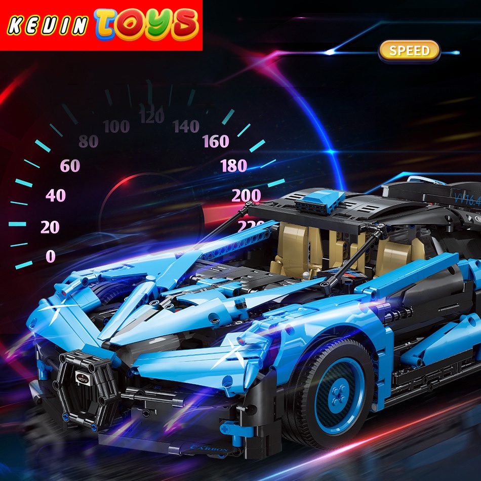 Đồ Chơi Lắp Ráp Kiểu LEGO Technic Xe Điều Khiển Từ Xa Mô Hình Siêu Xe Bugatti Chiron No.88008 Với 3101 Mảnh Ghép