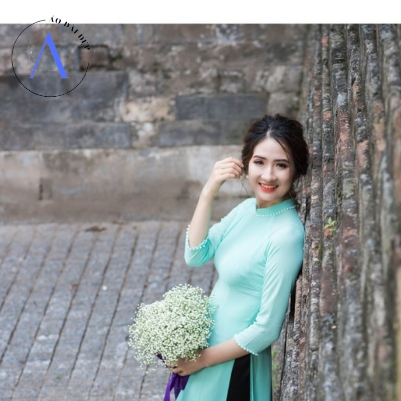 Áo Dài Truyền Thống - Áo Dài Trơn Chất Liệu Chiffon Màu Xanh Ngọc ADV12