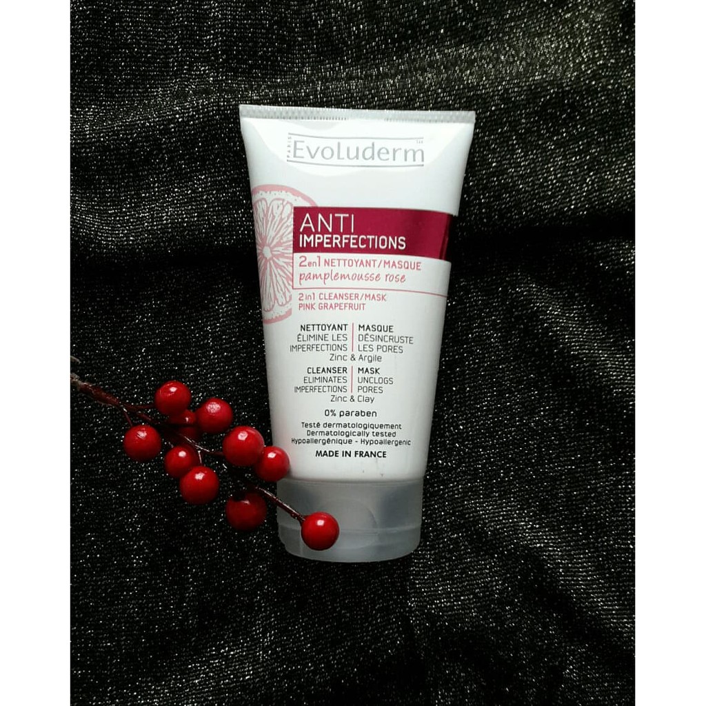 Sữa Rửa Mặt Và Mặt Nạ Evoluderm 2in1 Anti-Imperfections Dành Cho Da Dầu, Mụn 150ml
