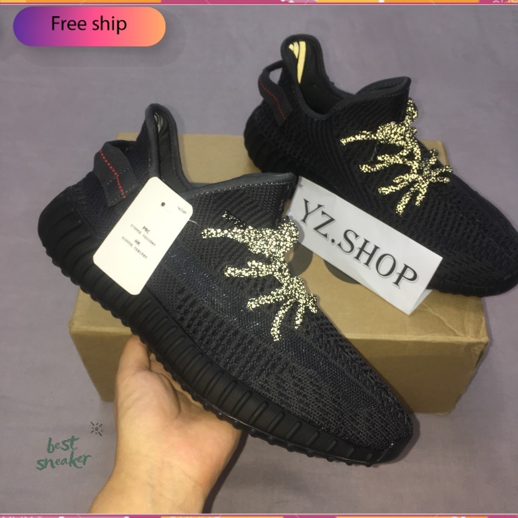 🌿FREESHIP🌿 Giày Sneaker, Giày Thể Thao YZ350 Đen Phản Quang Dây Nam Nữ