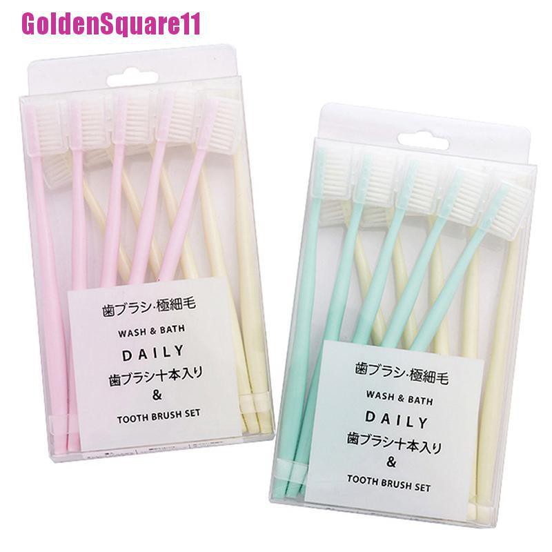 Set 10 bàn chải đánh răng bằng than tre nano chất lượng cao cho người lớn