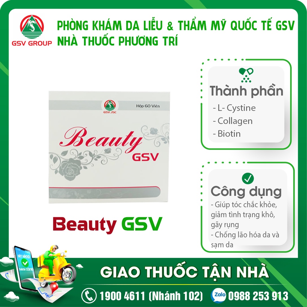 BEAUTY GSV - Bổ sung collagen, vitamin hỗ trợ làm đẹp da, tóc