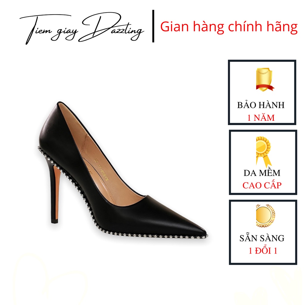 Giày cao gót mũi nhọn trên 8 phân Bigtree da mềm thời trang công sở đẹp - tiemgiaydazzling DA712