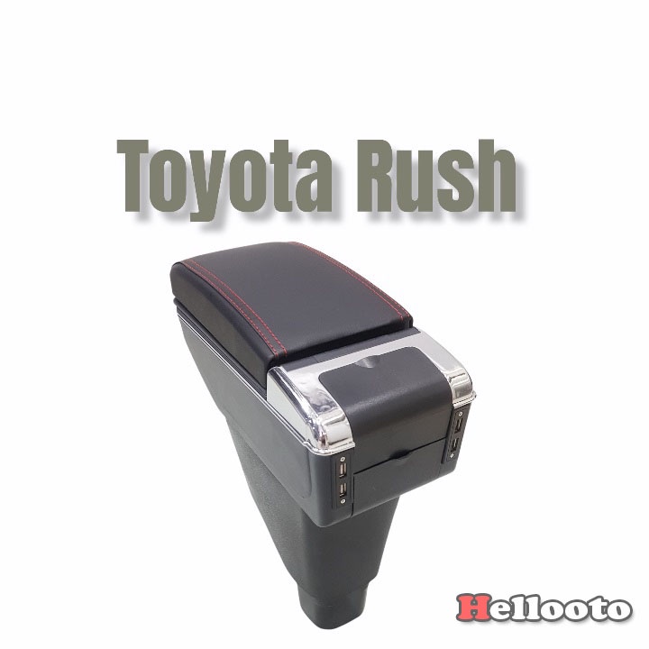 Hộp Tỳ Tay,. Bệ Tỳ Tay Xe Toyota Rush 2018-2019 2020 2021 Màu Đen, Có cổng USB tiện lợi lắp đặt dễ dàng M02