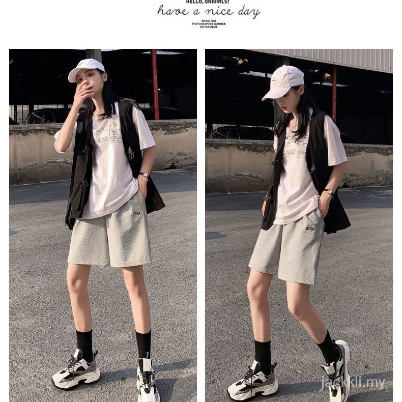 Đen Quần Short Thể Thao Lưng Cao Ống Rộng Phong Cách Hàn Quốc Thời Trang Mùa Hè Cho Nữ | BigBuy360 - bigbuy360.vn