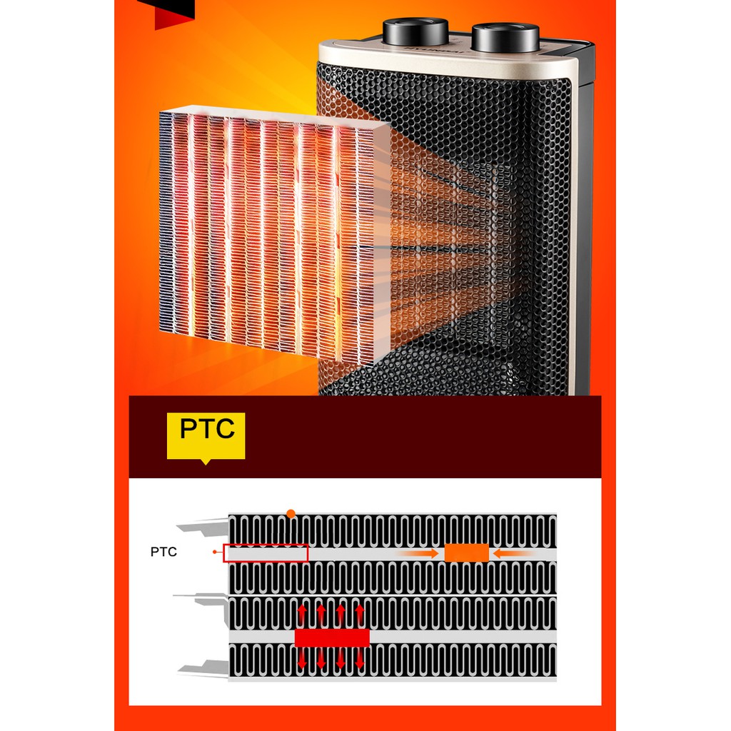 Máy sưởi mini cao cấp Huyndai Có chế độ tự ngắt khi bị đổ An toàn khi thay thế quạt sưởi cho gia đình và trẻ em