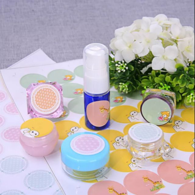 Combo 10 tấm name sticker hình thú