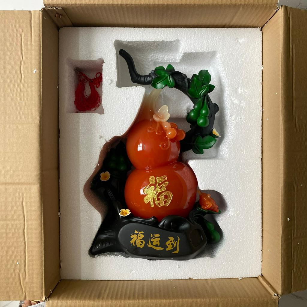 Hồ lồ chữ Phúc đặt trang trí kệ tủ T201, Hồ lô mang lại bình an và may mắn