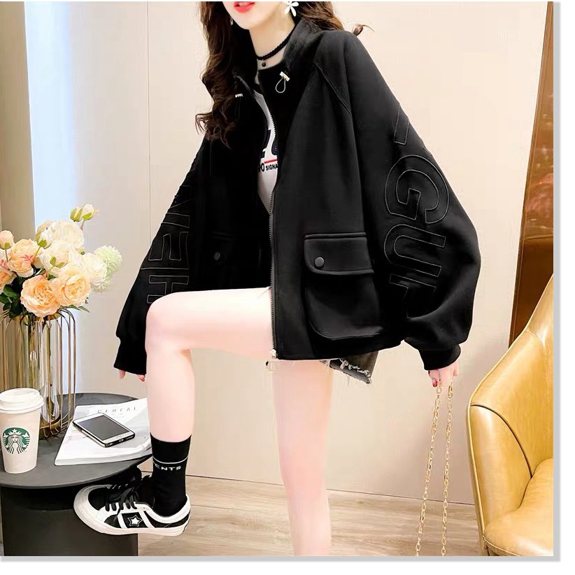 ÁO HOODIE NỮ TAY BỒNG PHỐI TÚI HỘP CHẤT LIỄU CAO CẤP CHỐNG NẮNG