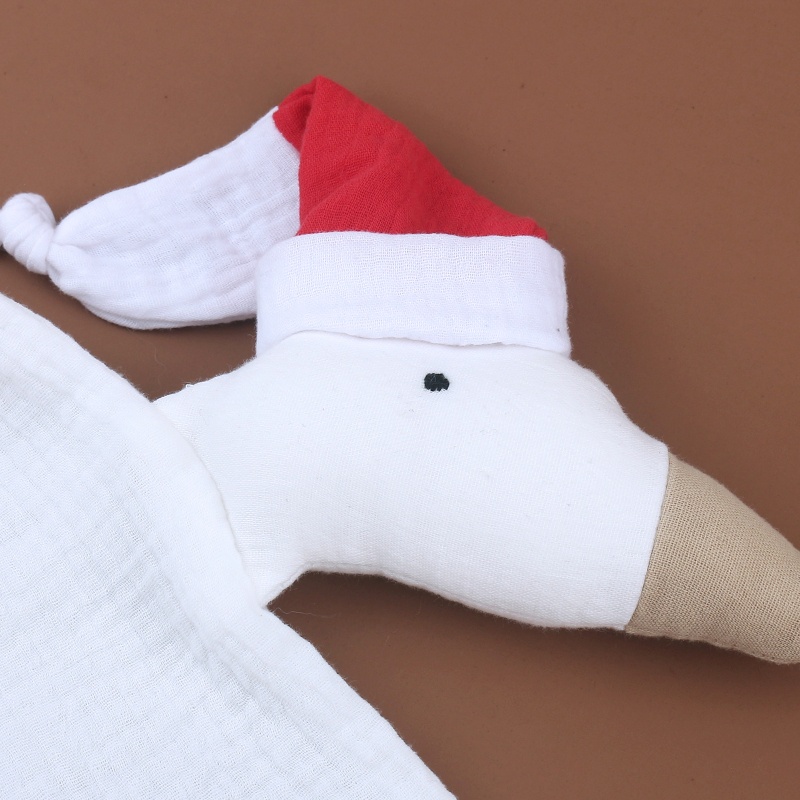 1 Bộ Khăn Cotton Làm Dịu Núm Vú Giả Phối Dây Xích Kẹp Giáng Sinh Cho Bé