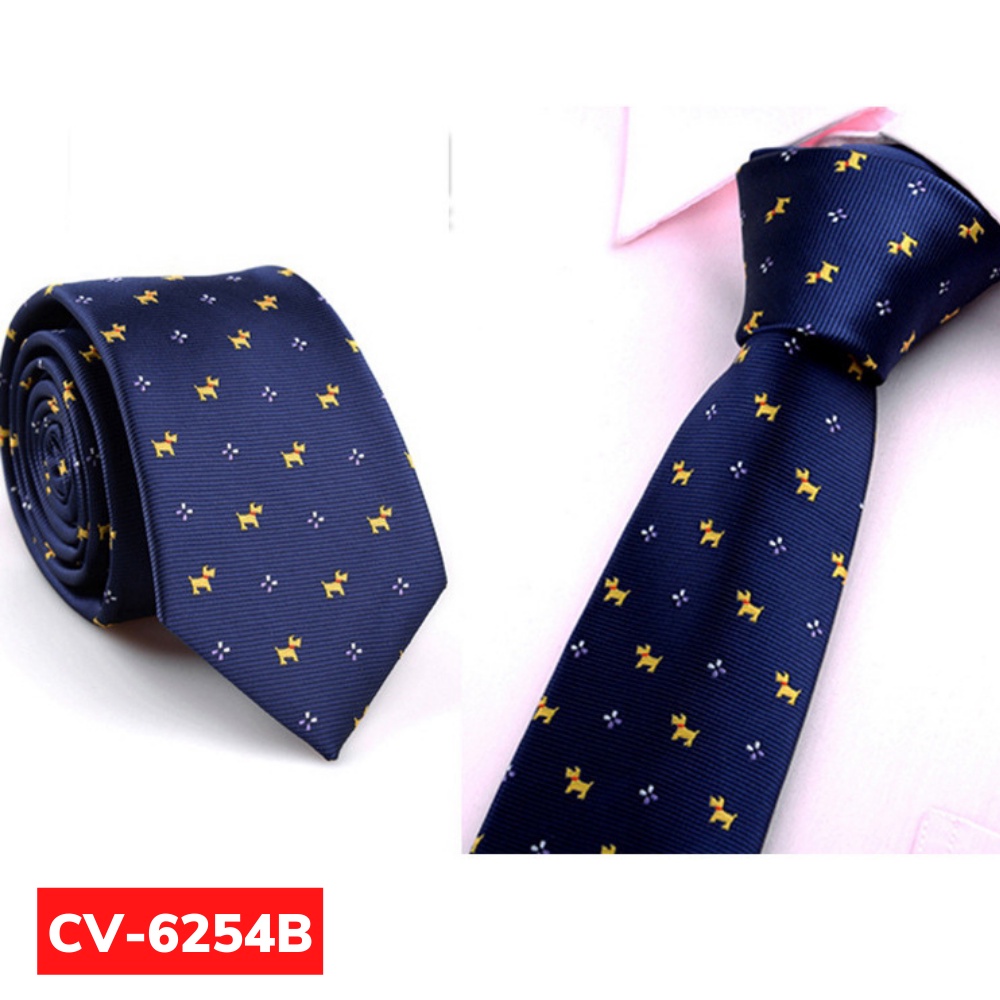 Cà vạt Nam bản nhỏ 6cm thời trang phong cách Hàn Quốc, cavat chú rể, cravat công sở, calavat dự tiệc CV-6254
