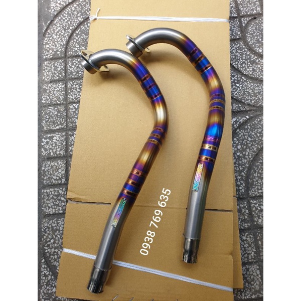 Cổ titan exciter 150 MX KING gắn pô zin.