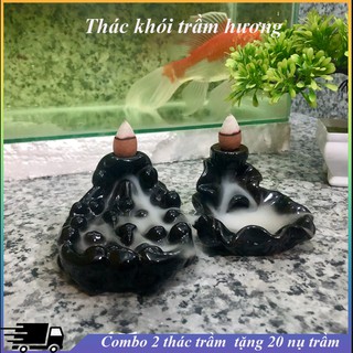 Thác khói trầm hương combo 2 thác TẶNG 20 NỤ TRẦM thác khói tỏa ngược