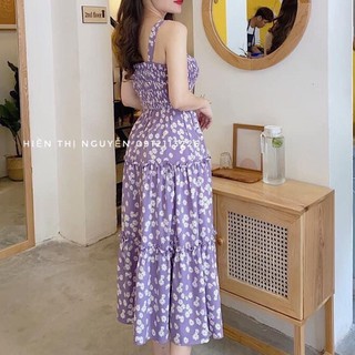 🌸Váy hoa 2 dây nhún lưng xinh đẹp