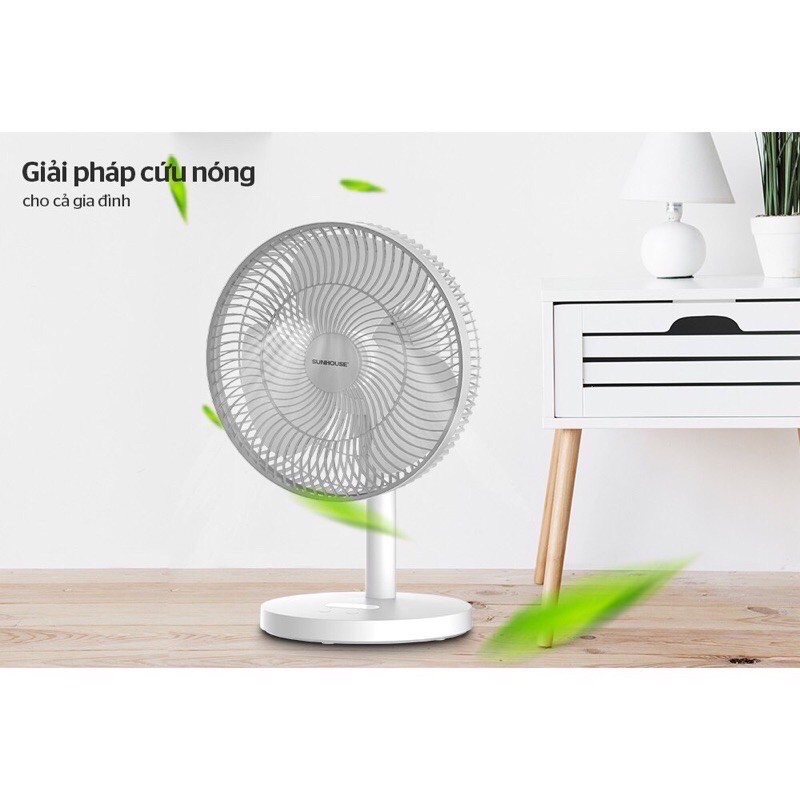 Quạt tích điện, quạt sạc tích điện SUNHOUSE SHD7115, bảo hành toàn quốc 12 tháng