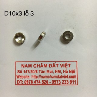 nam châm viên có lỗ 10x3 lỗ 3mm