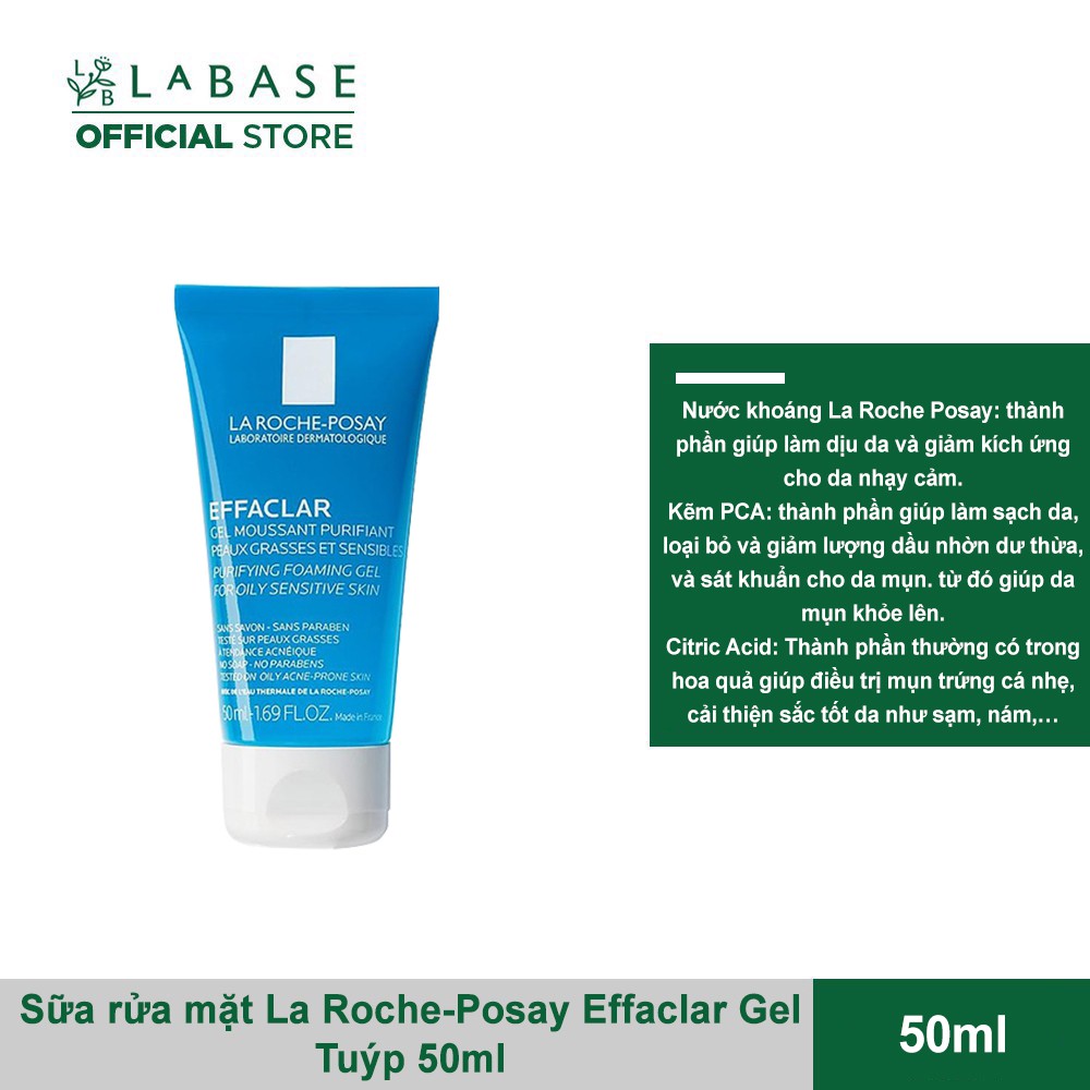Sữa rửa mặt La Roche-Posay Effaclar Gel Tuýp 50ml | BigBuy360 - bigbuy360.vn