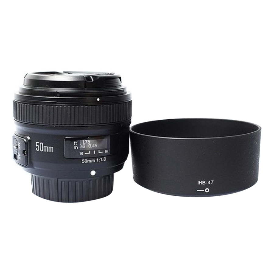 Ống Kính Yongnuo 50mm F1.8 Cho Nikon - Tặng Kèm Loa Che Nắng HB-47 - Hàng Nhập Khẩu