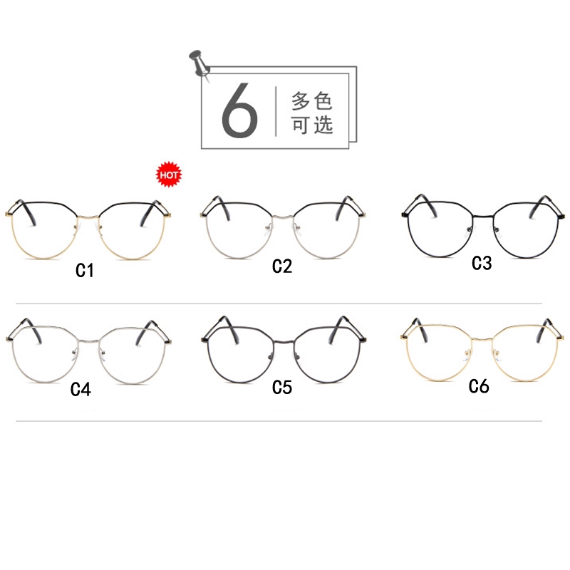 Mắt kính gọng kim loại tròn cho unisex