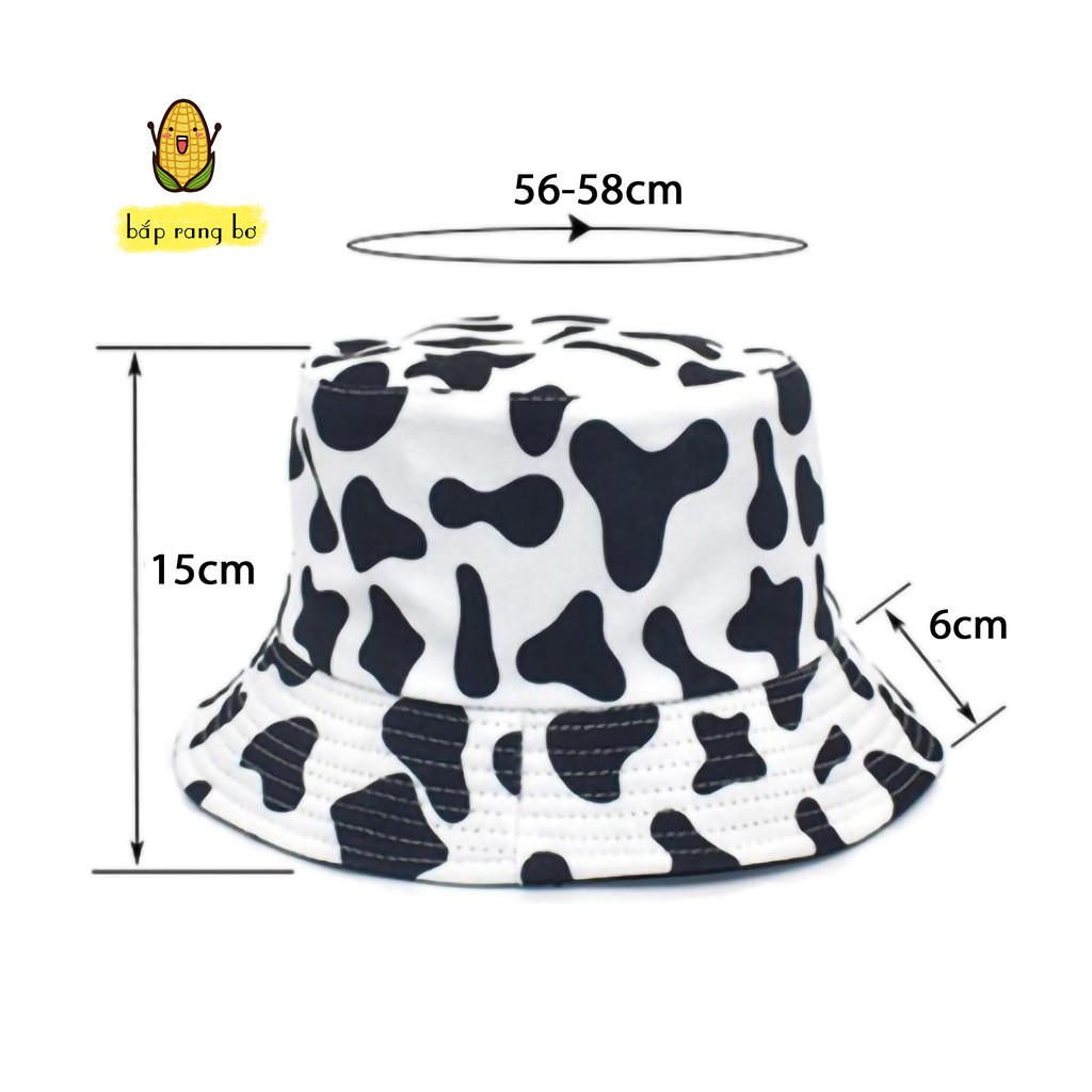 NÓN BUCKET BÒ SỮA DÀY 2 MẶT PHONG CÁCH ULZZANG UNISEX NAM NỮ NB01