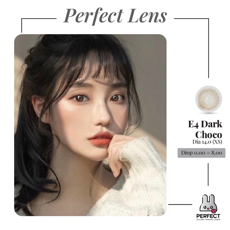 LINK 2 (Giá 1 Chiếc) 14.0 (0.00->8.00) Lens E4 Dark Choco - Kính Áp Tròng