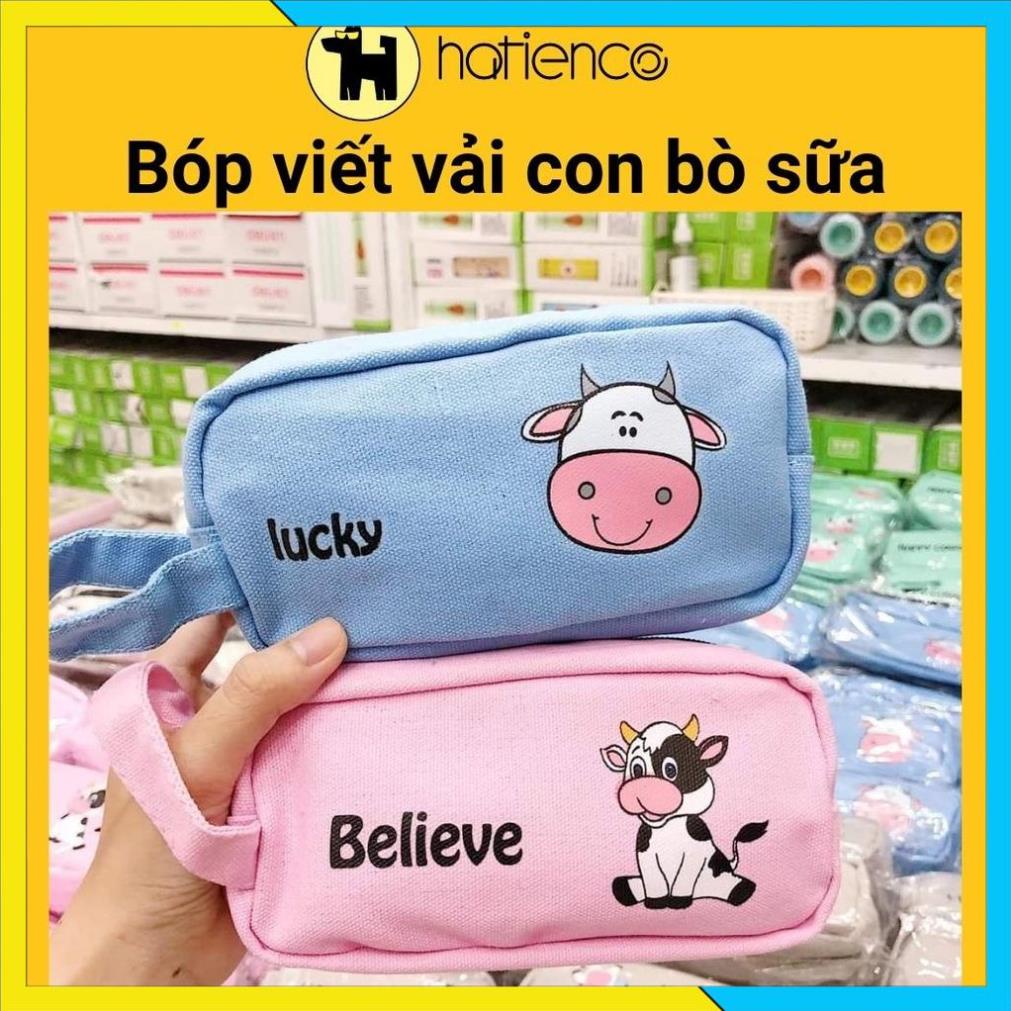 [FREESHIP] Bóp viết vải, hộp bút bò sữa cute