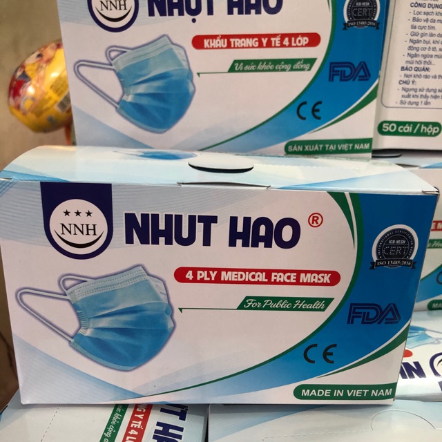 Combo hộp 50 khẩu trang y tế 4 lớp Nhựt Hào có giấy chứng nhận | Shopee  Việt Nam