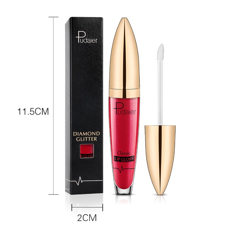 Son Môi Dạng Lỏng Ánh Kim Cương Lấp Lánh Chống Thấm Nước Lâu Trôi 18 Màu Tùy Chọn