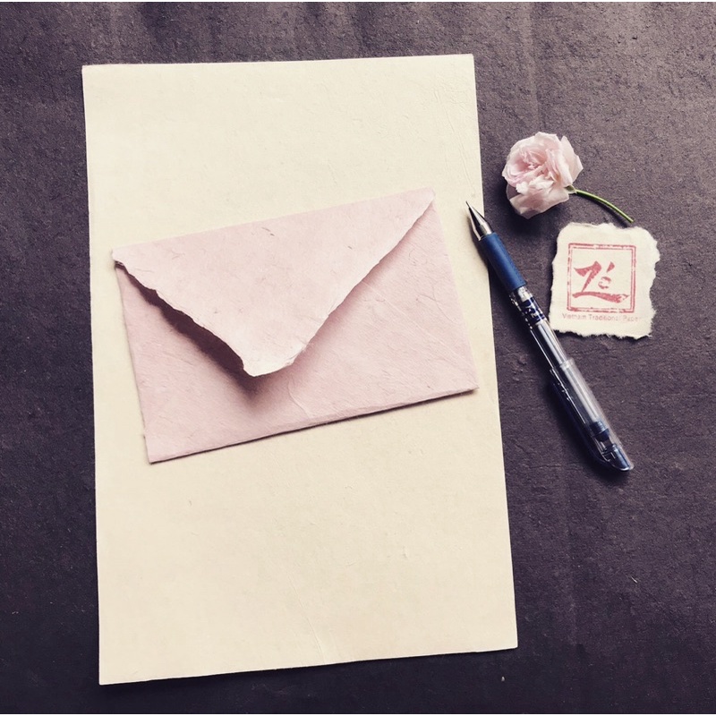 Set 10 tờ Giấy Dó Handmade viết thư (19x29cm) kèm phong bì