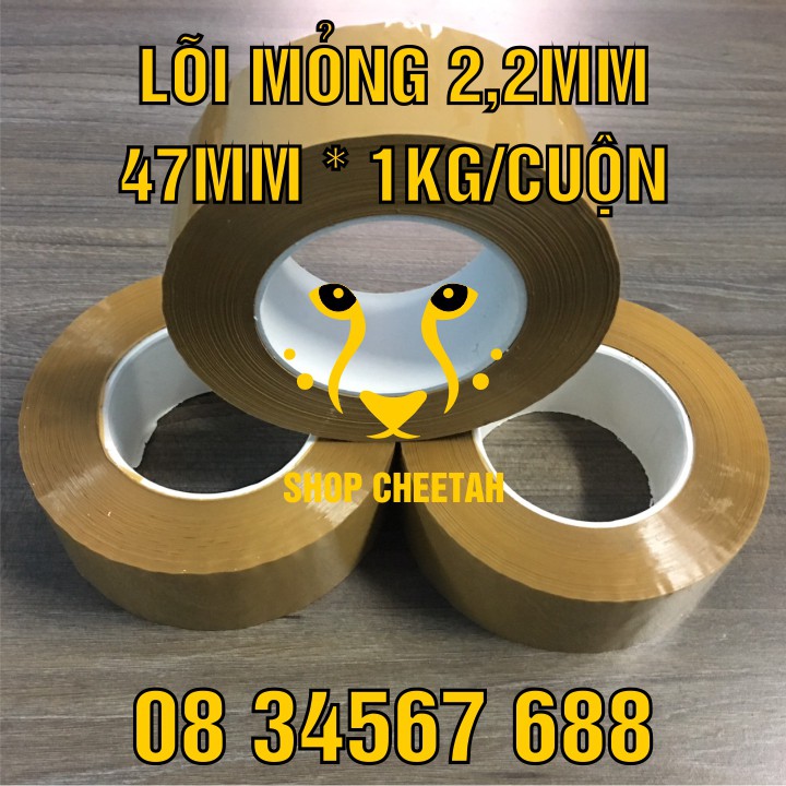 (Lõi 2,2mm x 0,5kg) Băng dính đục 0,5kg/cuộn – Màu đục - Lõi nhựa siêu mỏng 2,2mm – Siêu dai và dính