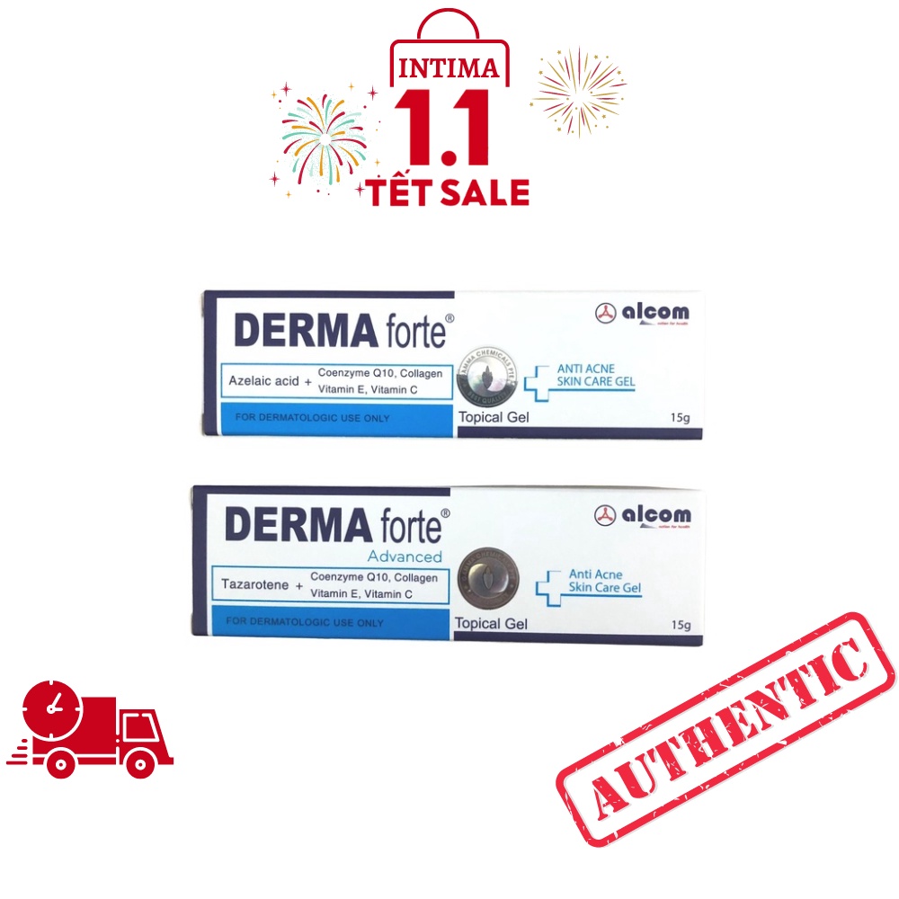 Derma Forte Gel 15g Kem Giảm Mụn Trứng Cá, Ngừa Thâm, Mờ Sẹo, Dưỡng Da