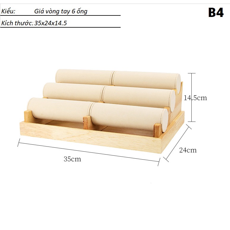 [D2CO] Bộ giá gỗ trưng bày trang sức lai trim chụp mẫu ảnh 3D rất đẹp nhóm B-E