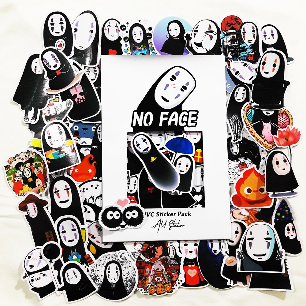 Decal Sticker NO FACE Nhựa PVC, không thấm nước, dán nón bảo hiểm, xe, laptop, Vali