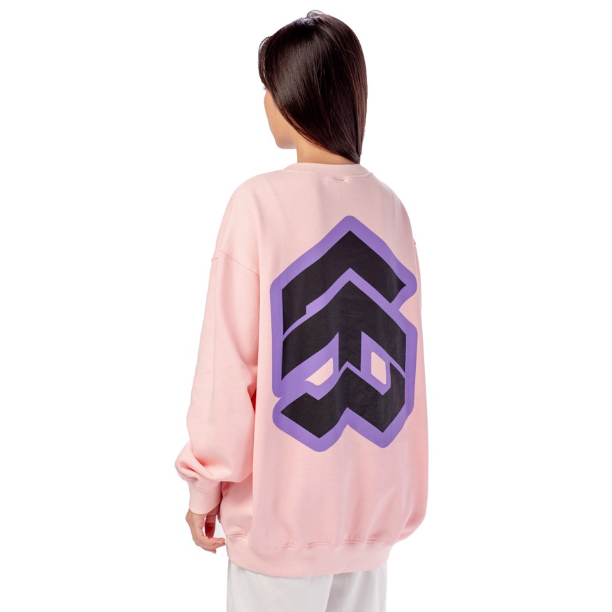 [Mã FAMALLT5 giảm 15% đơn 150K] 5THEWAY® /stroke/ BIG LOGO SQUARE SWEATER™ in CRYSTAL ROSE aka Áo Sweater Hồng