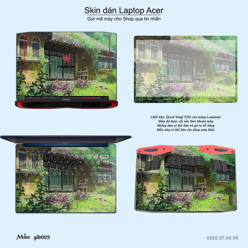 Skin dán Laptop Acer in hình Ghibli anime (inbox mã máy cho Shop)