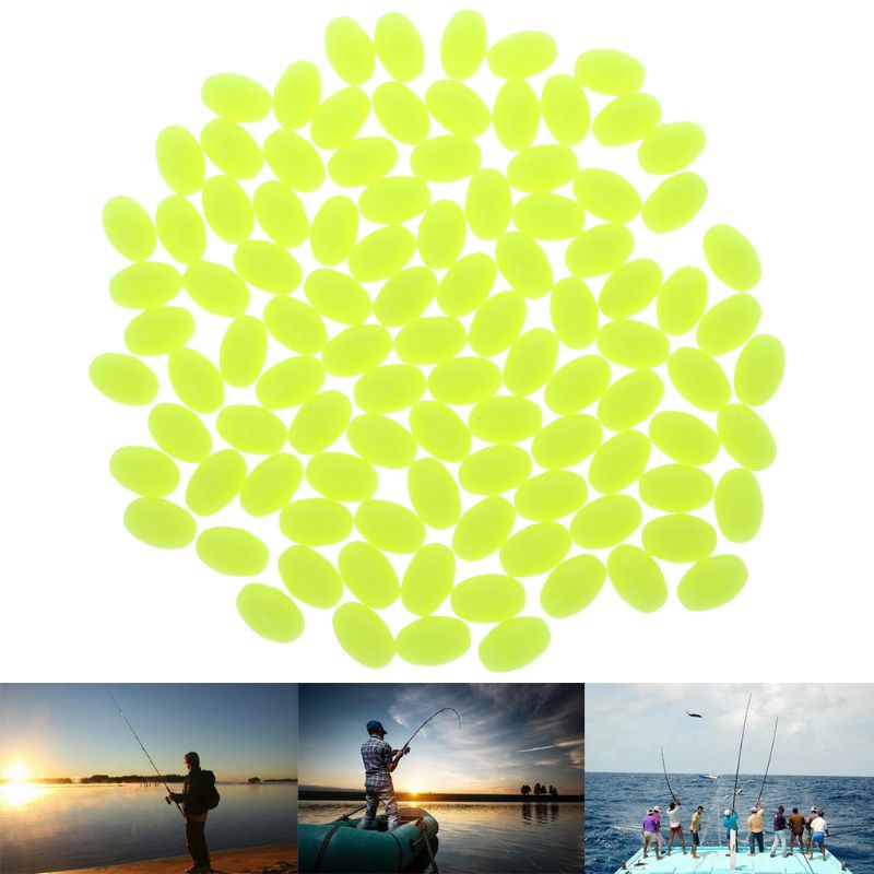Bộ 100 Phao Nổi Câu Cá Dạ Quang Cứng Hình Oval