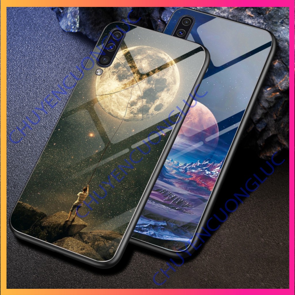 [HOT] Ốp điện thoại mặt kính cường lực họa tiết cá tính cho Samsung Galaxy A70 A50 A30 S9 S8 Plus Note 8 9