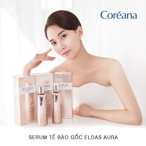 Serum Tế Bào Gốc dưỡng trắng da, cải thiện nếp nhăn Eldas Aura Shine Gold Pearl Premium Peptide All In One