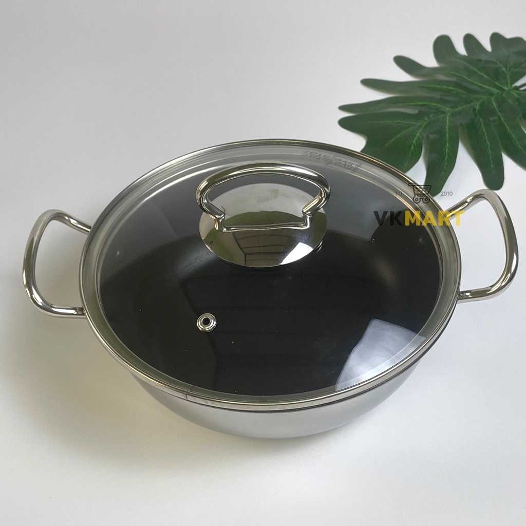 Nồi inox kho cá, chống dính, 3 đáy, dùng cho mọi loại bếp