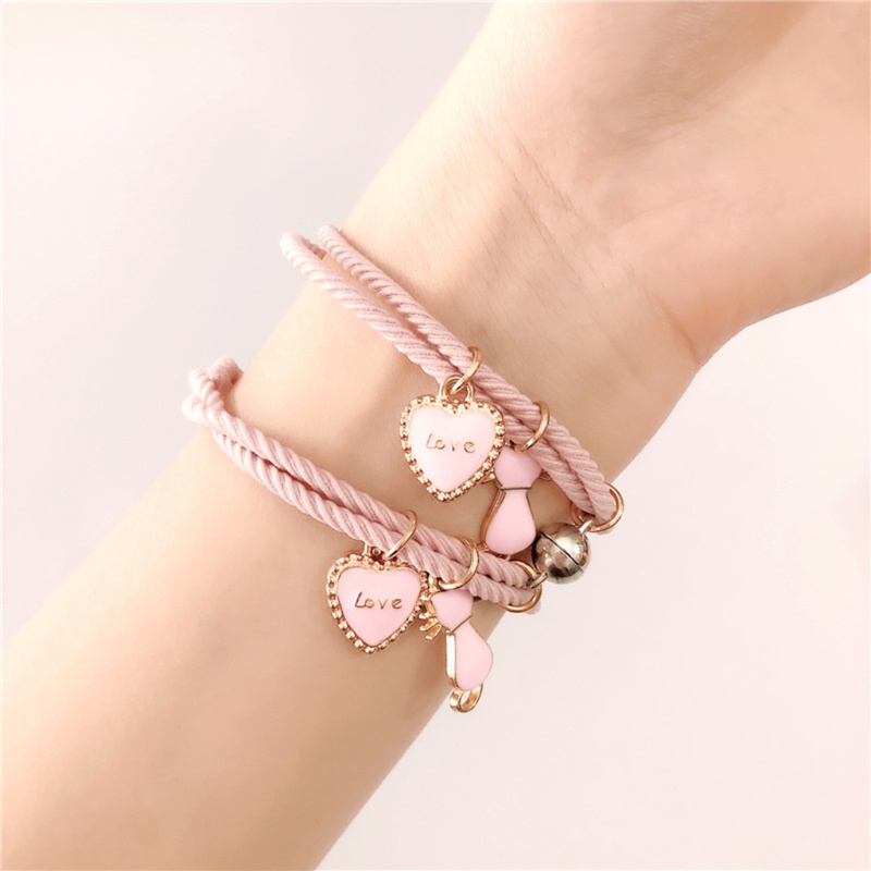Set 2 Vòng Tay Dây Bện Từ Tính Thời Trang Cho Cặp Đôi