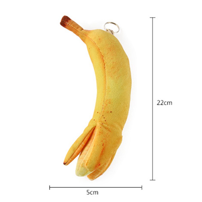 Móc Khóa Hình Chuối Nhồi Bông Mềm Mại Dễ Thương