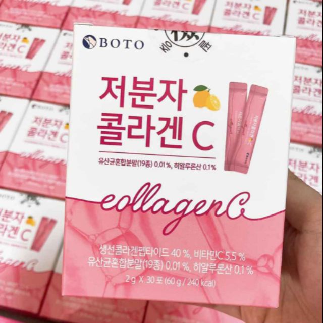 Bột Collagen Vitamin C Boto Trắng Da Căng Mịn 30 Gói Hàn Quốc