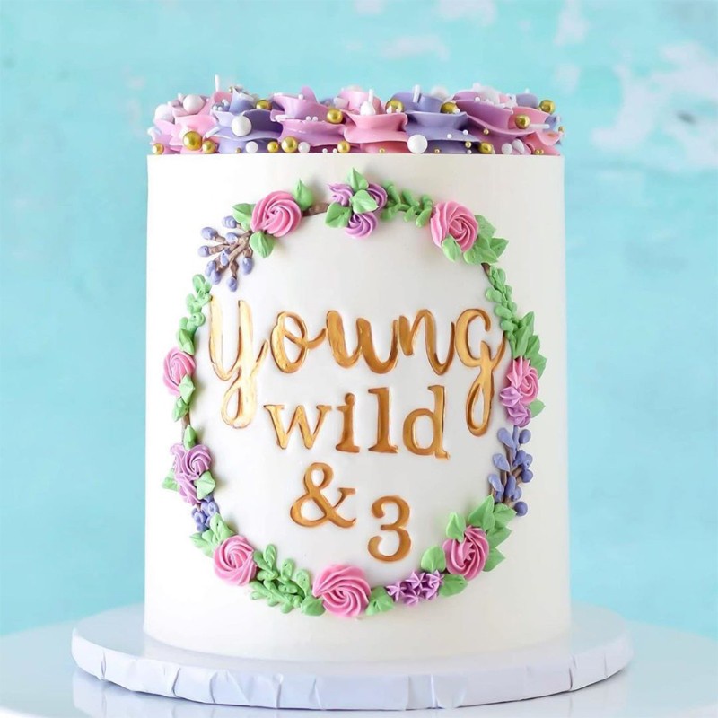 Khuôn cắt bánh làm từ Acrylic họa tiết chữ số trang trí bánh Fondant kèm cọ sử dụng tiện lợi