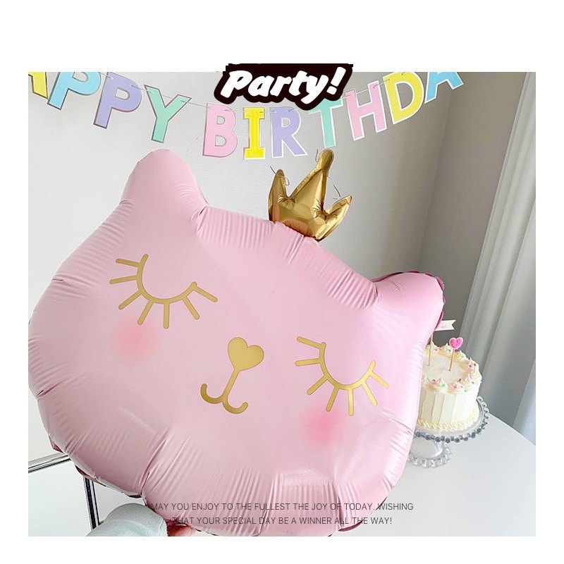 Bóng mèo hồng trang trí tiệc sinh nhật