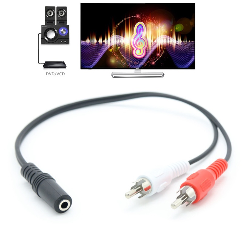 Cáp Chia Tín Hiệu Âm Thanh Hình Chữ Y 25cm 3 5mm Sang 2 RCA Chuyên Dụng Cho Bộ Khuếch Đại Âm