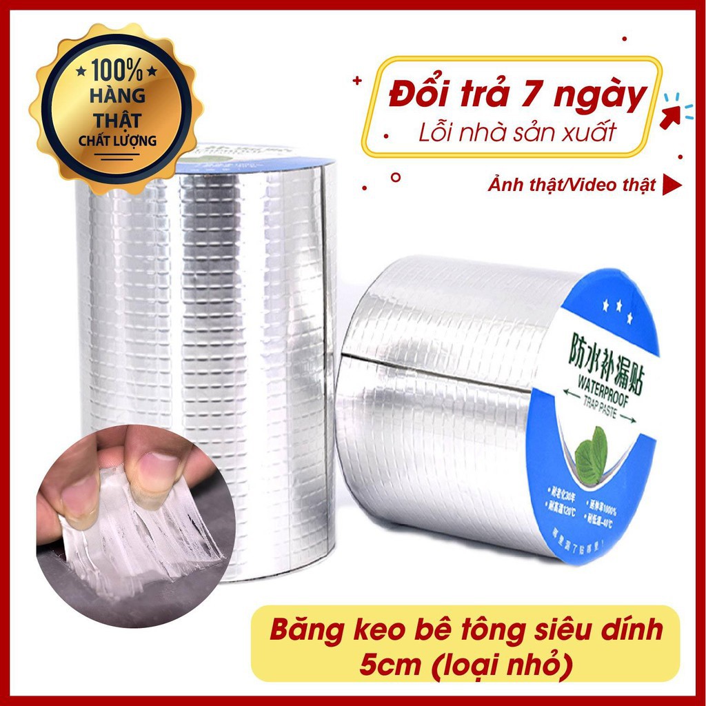 Băng keo bê tông, vết thủng, tủ kính siêu dính loại 5cm, băng keo x2000