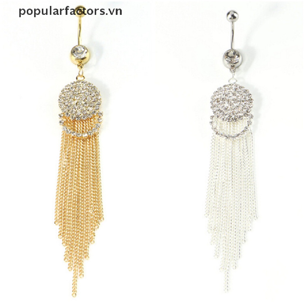 Khuyên Rốn Dạng Tua Rua Đính Đá Pha Lê Cá Tính