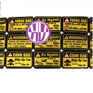 Combo 35 TEM LOGO CẢNH BÁO THÔNG BÁO