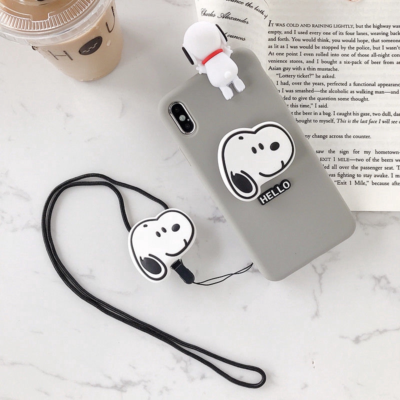 Casing  Xiaomi Redmi 5 plus redmi 6 7 8 S2 Y2 Snoopy khung dây đeo dễ thương Vỏ điện thoại